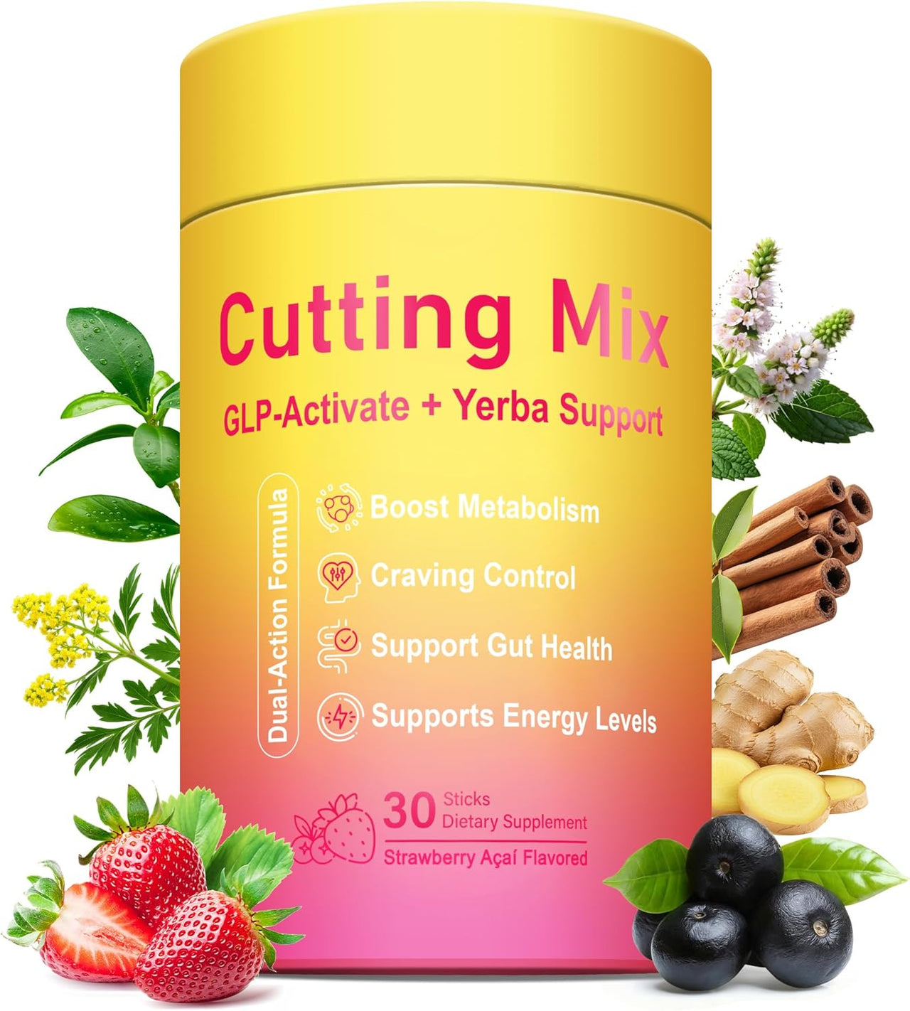 Cutting Drink Mix – GLP-1 Drink Mix with 5-HTP, Yerba Mate & Magnesium, FOS