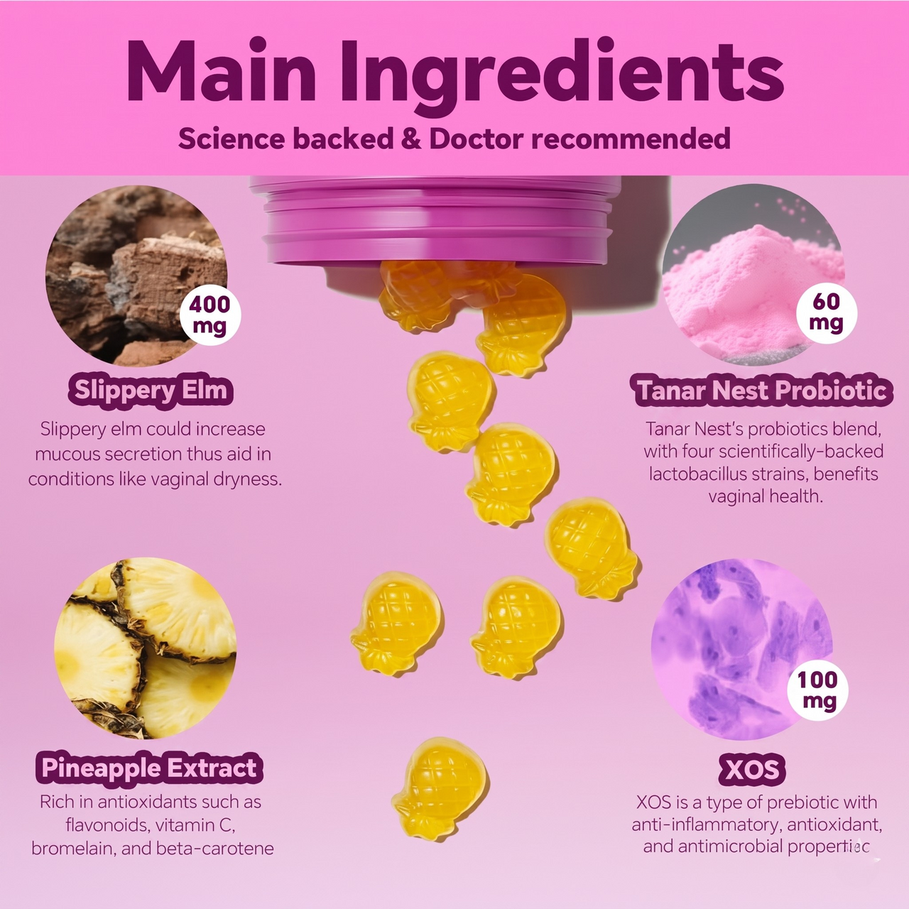 Women's Probiotics Gummies + Slippery Elm